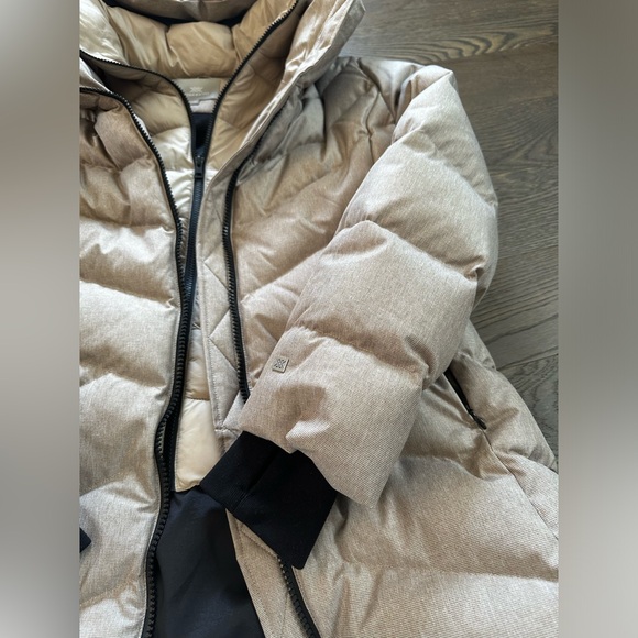 Soia & Kyo Sporty Down Jacket Coat Parka Size Large Brushed Fawn - Picture 10 of 16